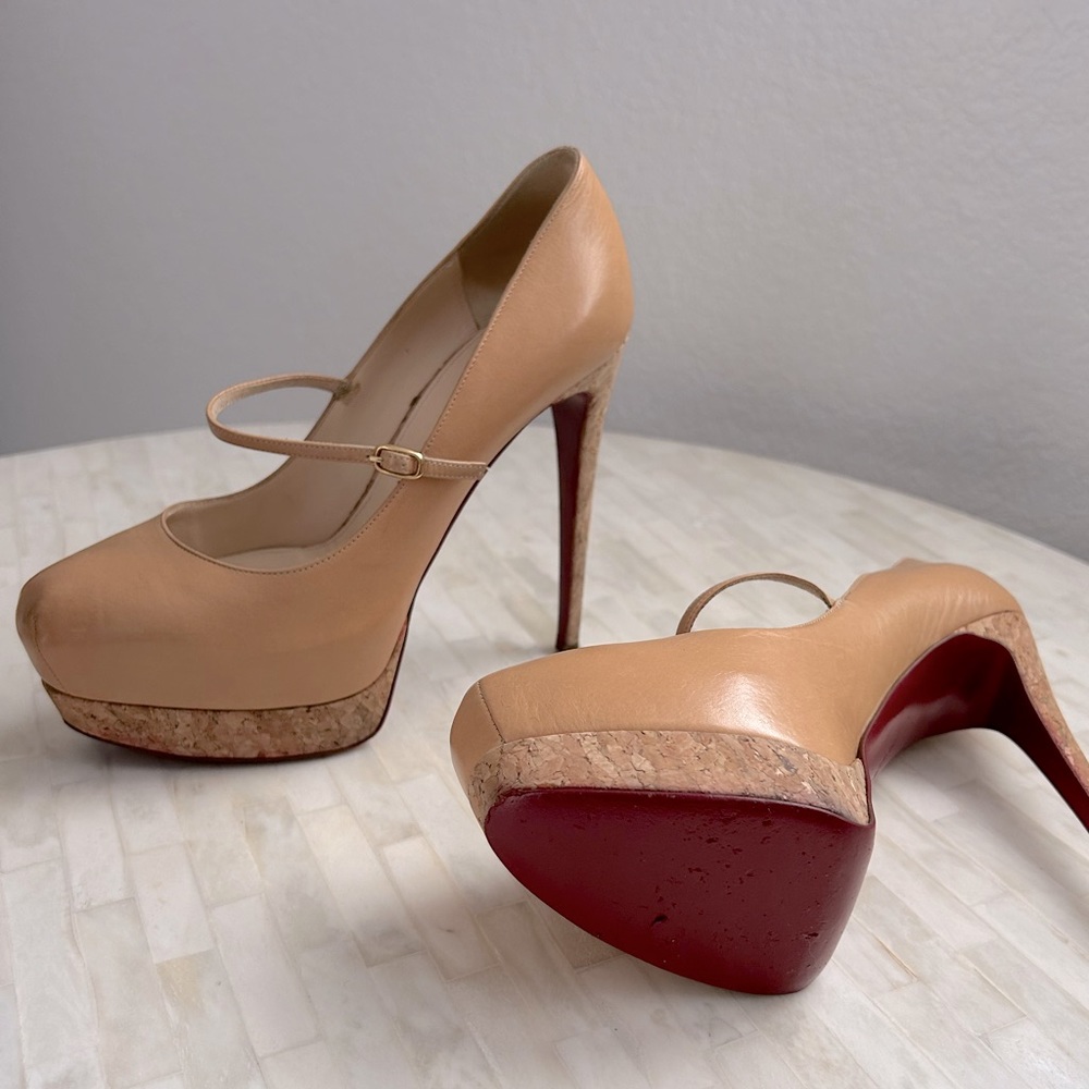 Alexandre Birman Saks 5th avenue red sole cork Mary Jane’s 37/7 Platform cork ❤️